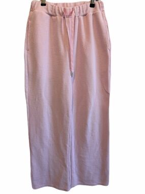 Comfrt Large Light / Baby Pink Waffle Knit Wide Leg Sweatpants